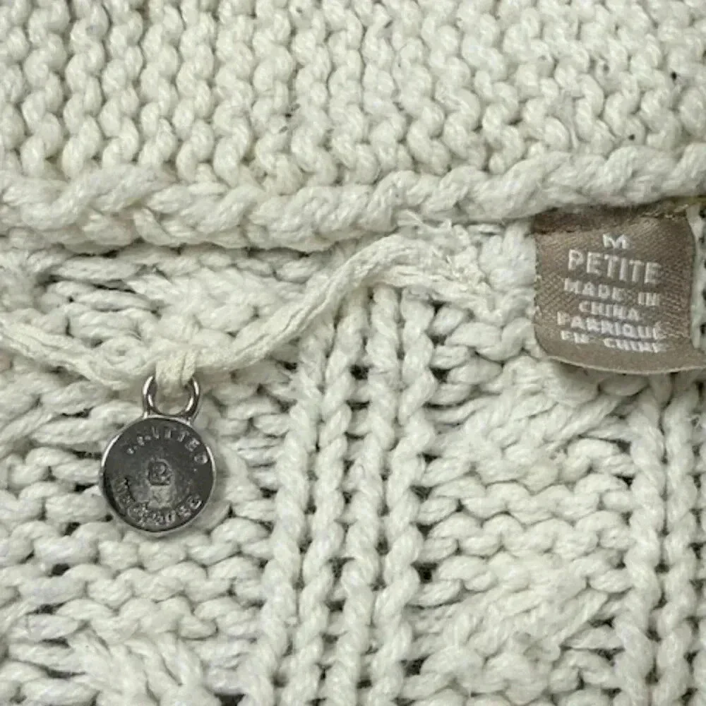Knitted & Knotted Ribboned Cables Sweater Medium Cable Knit Ribbon Anthropologie - Picture 5 of 11